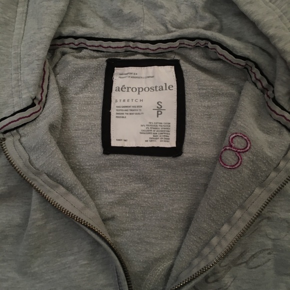 Aéropostale 1987 Gray Embroidery Hoodie Sweatshirt - Picture 4 of 6
